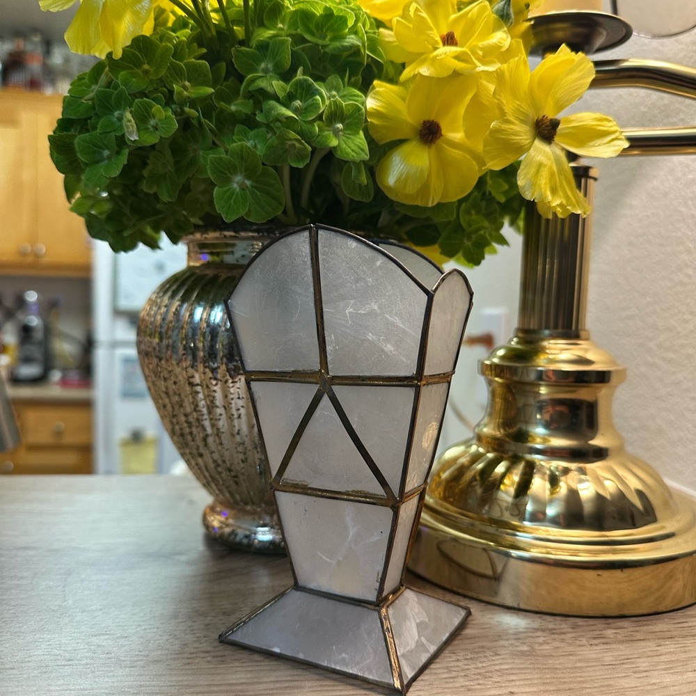 Tiny capiz shell vase